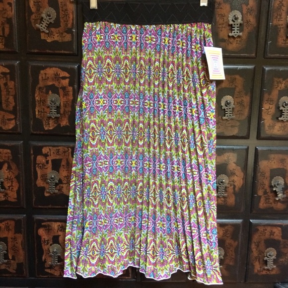 LuLaRoe Jill Multicolored Pleated Skirt XS - Picture 1 of 6